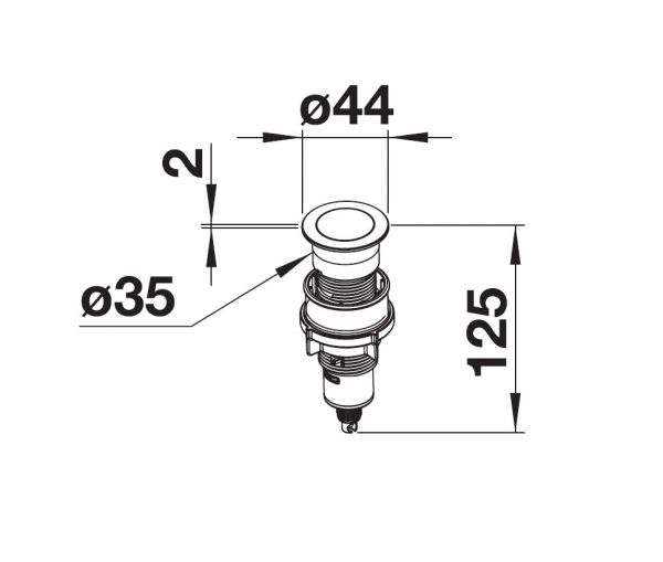 Blanco Advanced PushControl für InFino® Ablaufsystem, edelstahl