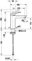 Vorschau: Duravit Wave Einhebel-Waschtischarmatur M ohne Ablaufgarnitur, chrom wassersparend WA1022002010