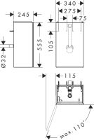 Vorschau: Hansgrohe Xevolos E Waschtischunterschrank 34x24,5cm für Handwaschbecken 61087450, Türanschlag links