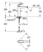 Vorschau: Grohe Eurosmart Waschtischbatterie XL-Size für freistehende Waschschüsseln