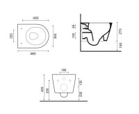 Vorschau: Catalano Zero Wand-WC compact, Tiefspüler, spülrandlos, 46x35cm, weiß CATAglaze VSZ46R