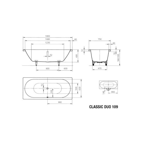 Kaldewei Classic Duo Rechteck Badewanne 180x75cm Mod. 109