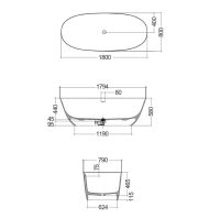 Vorschau: Kludi Resa O Oval freistehende Badewanne 180x80cm, weiß matt