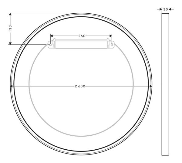 Axor Universal Circular Wandspiegel, Ø 60cm