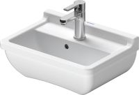 Duravit Starck 3 Handwaschbecken rechteckig 45x32cm, mit 1 Hahnloch und Überlauf, weiß 0750450000