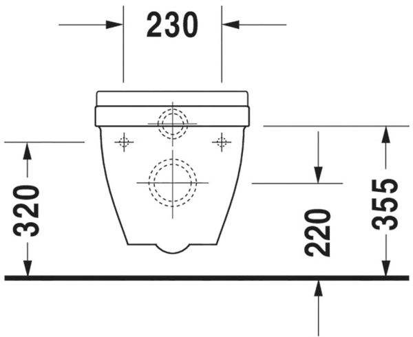 Duravit Starck 3 Wand-WC 54,5x36,5cm, oval, WonderGliss, weiß