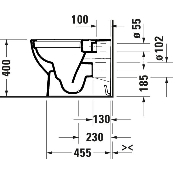 Duravit D-Code Stand-WC rimless Set mit SoftClose WC-Sitz 57x37cm, weiß