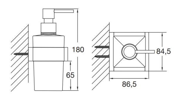 Steinberg Serie 460 Wand-Seifenspender aus Messing mit Glas satiniert schwarz