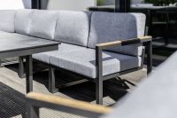 Vorschau: KETTLER OCEAN SKID Lounge-Set inkl. Sessel, ohne Tisch, anthrazitgrau/hellgrau-meliert/Teak