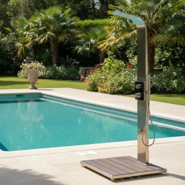 Ideal Helena 2.0 Modell 70 Gartendusche für Kalt- und Warmwasser mit Kopf-, Körper- und Handdusche