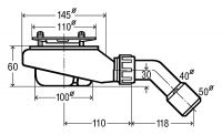Vorschau: Viega Tempoplex Ablaufgarnitur 60mm f.flache Duschwannen mit 90mm Ablaufloch, ohne Abdeckhaube