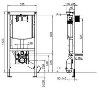 Vorschau: Villeroy&Boch ViConnect Wand-WC-Montageelement inkl. Leerrohr für Dusch-WC, BH 112cm