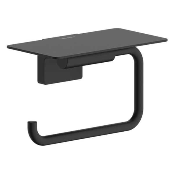 hansgrohe AddStoris S Papierrollenhalter mit Ablage, schwarz matt
