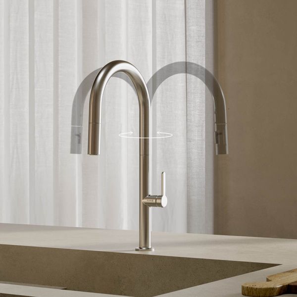 Kludi AUREA Küchenarmatur mit ausziehbarer Brause 55852N575 stainless brushed nickel