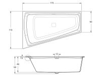 Vorschau: RIHO Still Smart Raumsparwanne mit Schürze 170x110cm Fußteil rechts, weiß