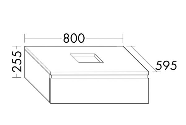 Burgbad Cube Waschtischunterschrank passend zu Grohe Cube Aufsatzschalen, mit 1 Auszug, 80cm WWXW080F3781