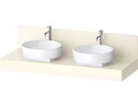 Duravit Balcoon Konsole 140x55cm für 2 Aufsatzwaschbecken, elfenbein matt