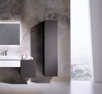 Geberit Xeno² Hochschrank 40x170cm, 1 Tür mit Spiegel an der Innenseite, scultura grau 500503431