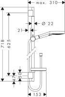 Vorschau: Hansgrohe Raindance Select S 120 3jet PowderRain mit Unica'S Puro Brausestange 0,65m, chrom