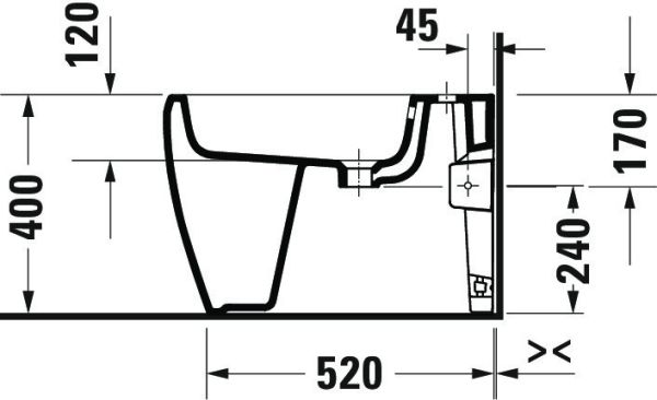 Duravit Qatego Stand-Bidet 60cm, HygieneGlaze, weiß