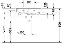 Vorschau: Duravit Happy D.2 Waschtisch rechteckig 65x50,5cm, mit Hahnloch und Überlauf, weiß 2318650000
