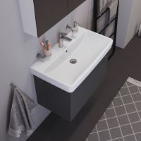 Vorschau: Duravit No.1 Waschtisch rechteckig 80x46cm, mit Hahnloch, mit Überlauf, weiß 23758000002