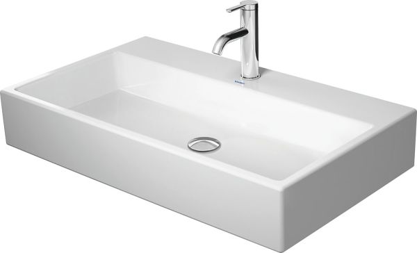 Duravit Vero Air Waschtisch 80x47cm, mit 1 Hahnloch, ohne Überlauf, WonderGliss, geschliffen, weiß 23508000711