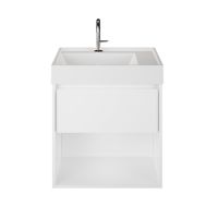 Burgbad Devio Mineralguss-Waschtisch 60cm, Unterschrank, 1 Auszug & offenem Fach SHKJ061