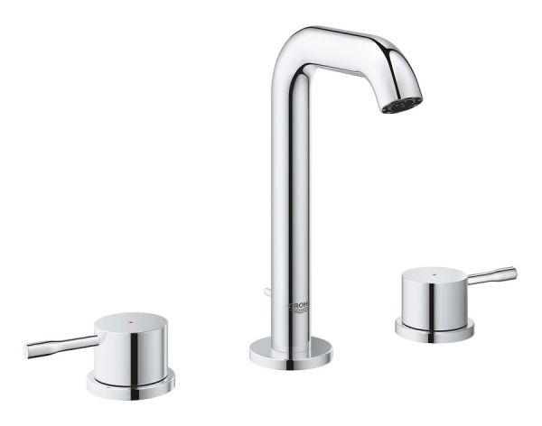 Grohe Essence 3-Loch-Waschtischbatterie M-Size, mit Zugstangen-Ablaufgarnitur, chrom