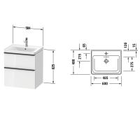 Vorschau: Duravit D-Neo Möbelset 60cm Waschtisch mit Unterschrank