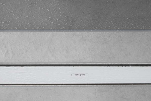Hansgrohe RainDrain Match Fertigset Duschrinne 90cm, höhenverstellbarer Rahmen, weiß 56040450