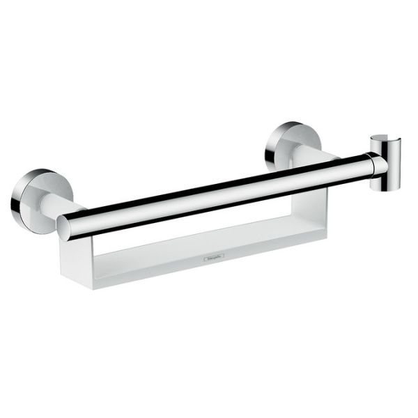 Hansgrohe Unica Haltegriff Comfort mit Ablage und Brausehalter, weiß/chrom 26328400