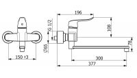 Vorschau: Hansa Hansaclinica Waschtisch-Einhand-Wandbatterie, 377mm, chrom