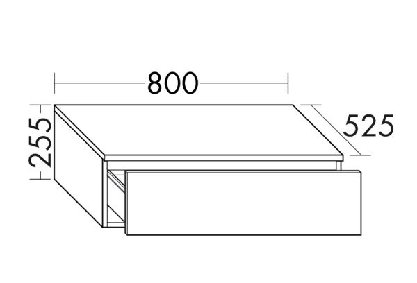 Burgbad Cube Sideboard mit 1 Auszug, 80cm