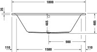 Vorschau: Duravit D-Neo Einbau-Badewanne rechteckig 180x80cm, 2 Rückenschrägen, weiß 700476000000000