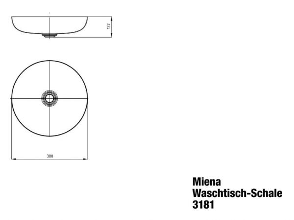 Kaldewei Miena Waschtisch-Schale rund Ø38cm, mit Perl-Effekt, Mod. 3181