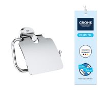 Vorschau: Grohe QuickFix Start WC-Papierhalter mit Deckel, zum Kleben oder Bohren, chrom 41179000