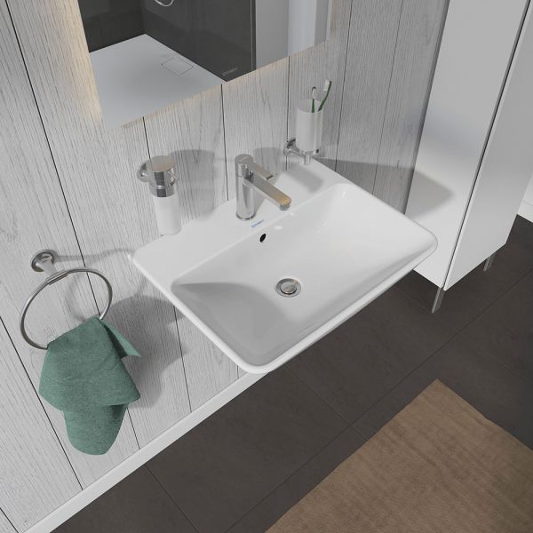 Duravit ME by Starck Waschtisch rechteckig 60x46cm, mit Hahnloch und Überlauf, weiß 2335600000