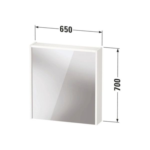 Duravit D-Code 2.0 Spiegelschrank 65x70cm mit LED-Beleuchtung, 1 Tür, graphit matt