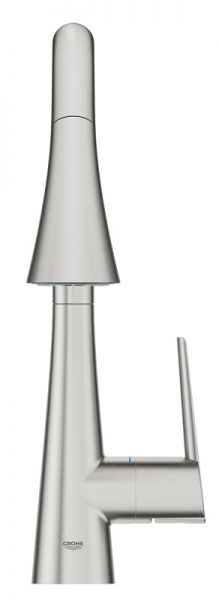 Grohe Zedra Küchenarmatur mit herausziehbare Spülbrause mit 3 Strahlarten