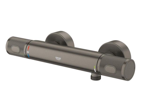 Grohe Precision Feel Thermostat-Brausebatterie mit ProGrip Rändelstruktur, hard graphite gebürstet 34790AL0