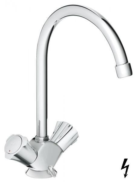 Grohe Costa L Spültisch-Einlochbatterie, Niederdruck für offene Warmwasserbereiter, chrom