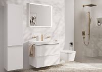 Vorschau: Hansgrohe Tecturis E 2-Loch Waschtischarmatur 150 CoolStart mit Ablaufgarnitur, brushed bronze