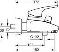 Vorschau: Hansa Hansamix Einhand-Wannen-Batterie, für Wandaufbau, chrom