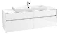 Vorschau: Villeroy&Boch Collaro Waschtischunterschrank passend zu Aufsatzwaschtisch 4A331G, 4 Auszüge, 160cm glossy white C03100DH