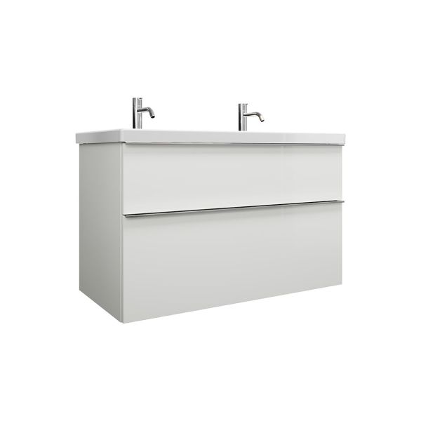 Burgbad Eqio Keramik-Waschtisch 103cm mit Waschtischunterschrank