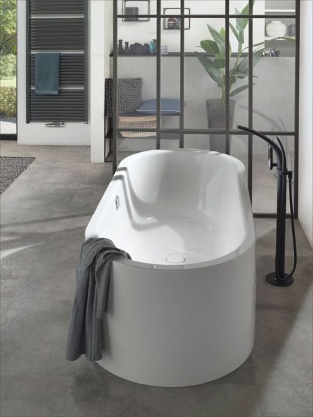 Kaldewei Meisterstück Centro Duo Oval freistehende Badewanne 170x75cm, weiß mit Perl-Effekt Mod.1127