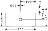 Vorschau: Hansgrohe Xelu Q Waschbecken 80x48cm mit Hahnloch, ohne Überlauf, ungeschliffen, weiß