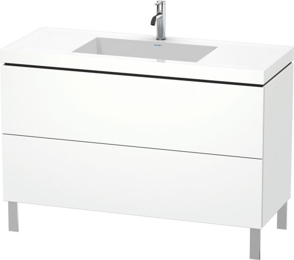 Duravit L-Cube c-bonded Set bodenstehend 120x48cm, Vero Air Waschtisch, 2 Schubladen, mit Hahnloch, weiß, LC6939O1818