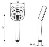 Vorschau: Hansa Hansabasicjet Style Handbrause, Eco-Durchfluss, 1-strahlig, chrom